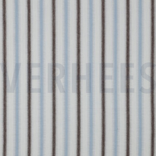 COTTON SEERSUCKER YARN DYED STRIPES BLUE #7