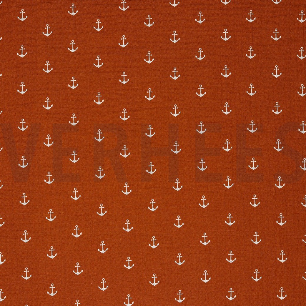 DOUBLE GAUZE ANCHOR RUST/WHITE