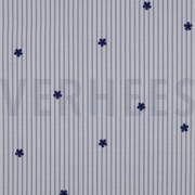 COTTON STRIPE FLOWERS DARK COBALT (thumbnail)