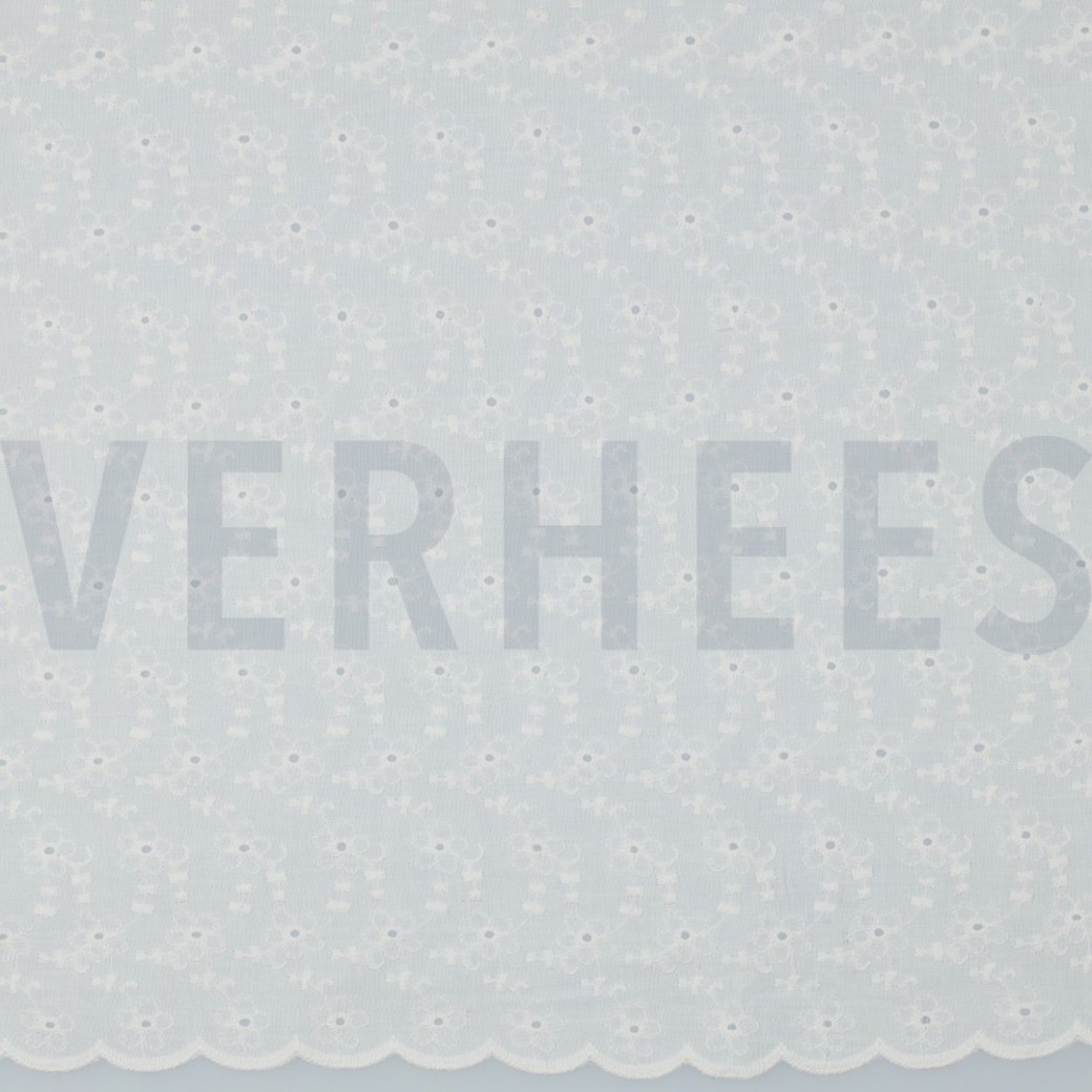 COTTON EMBROIDERY 2-SIDE BORDER WHITE