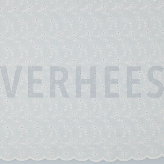 BAUMWOLLE STICKEREI ZWEISEITIGE WELLE WEISS #7