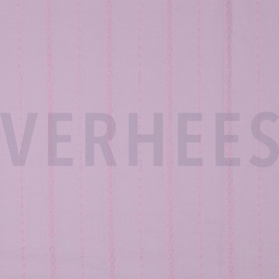 BAUMWOLLE VOILE STICKEREI STREIFEN LILA #7