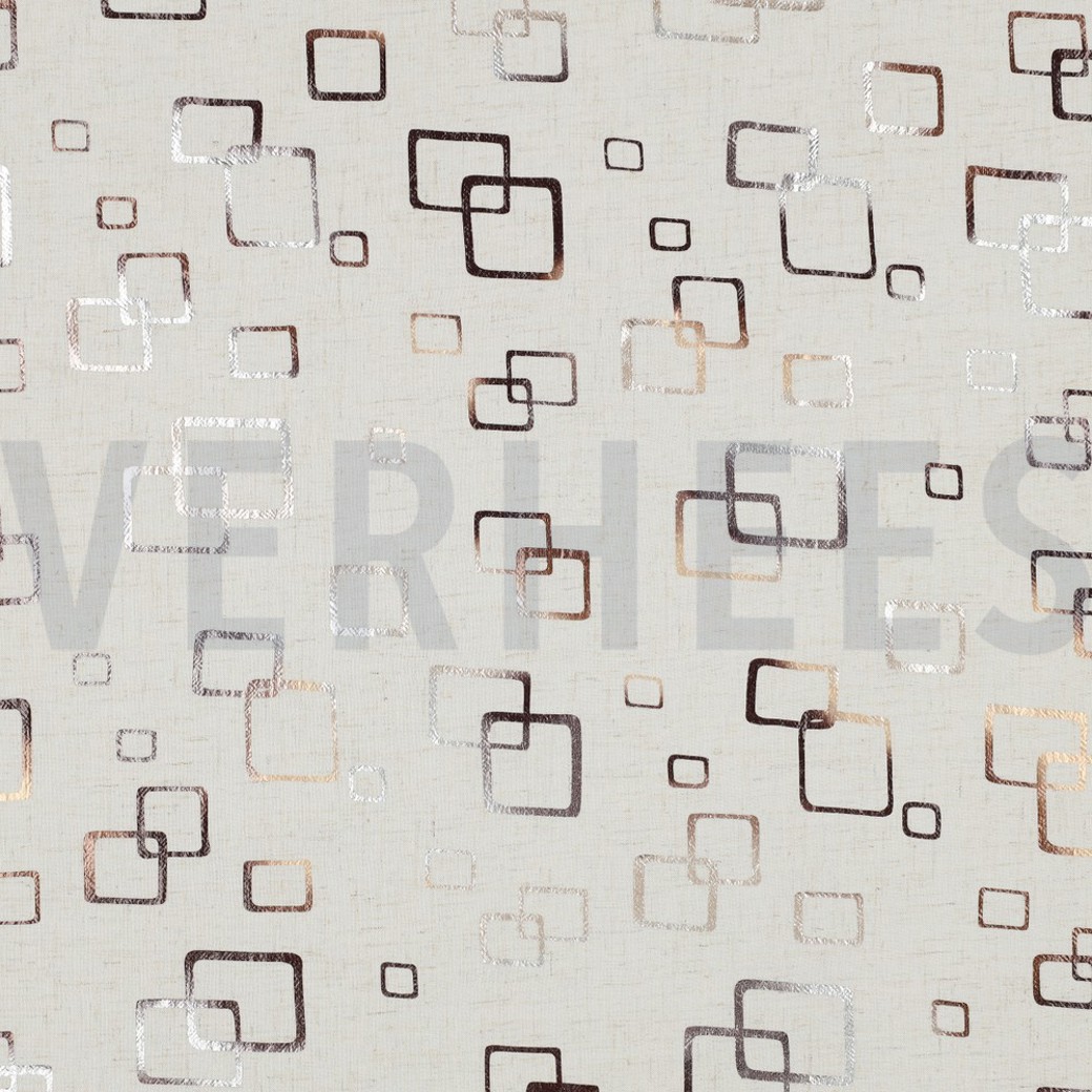 LINEN VISCOSE FOIL GRAPHIC BRONZE