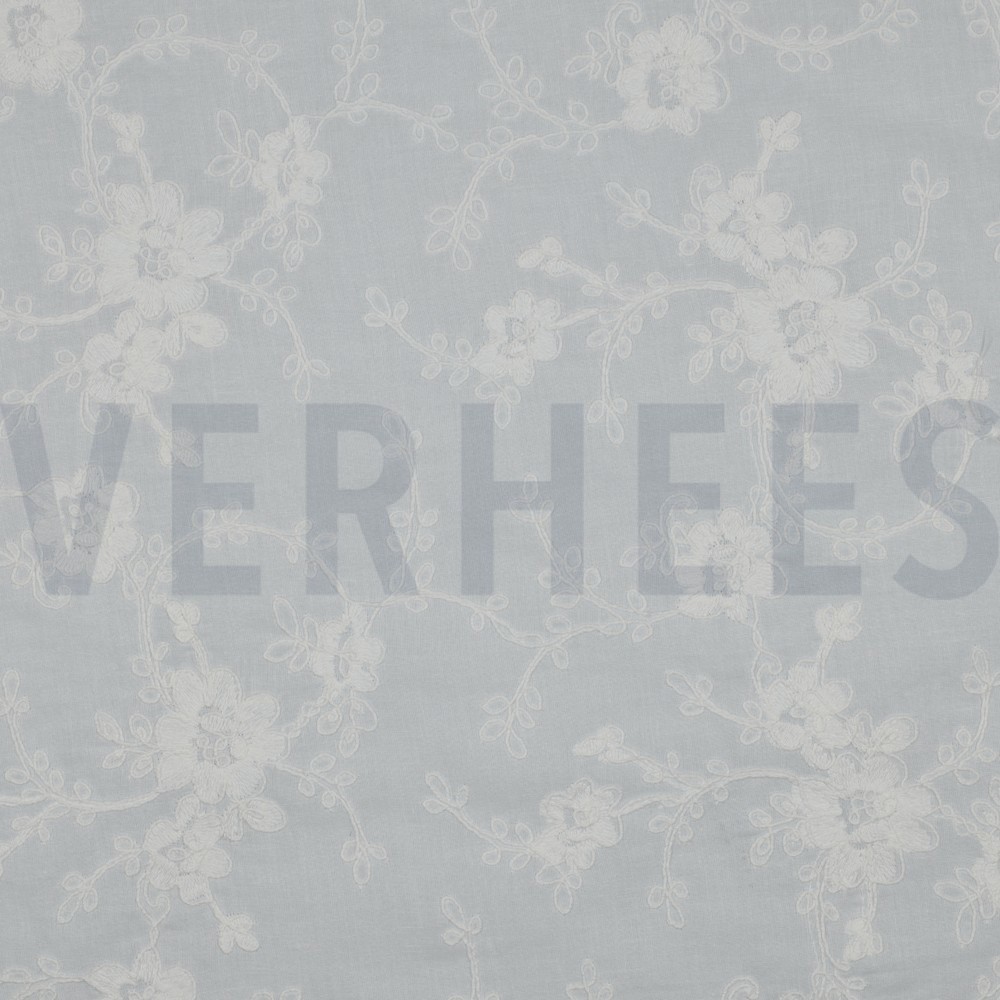 COTTON EMBROIDERY FLOWERS WHITE (hover)