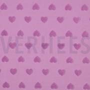 COTTON TOWELING KNIT HEARTS LILAC (thumbnail)