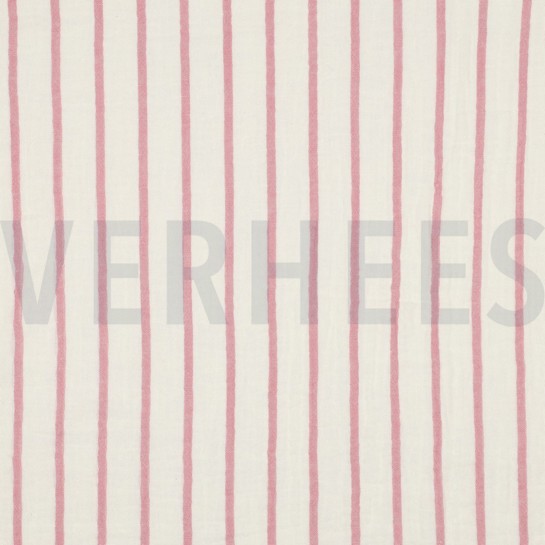 MUSSELIN GARNGEFÄRBT STREIFEN MAUVE #7