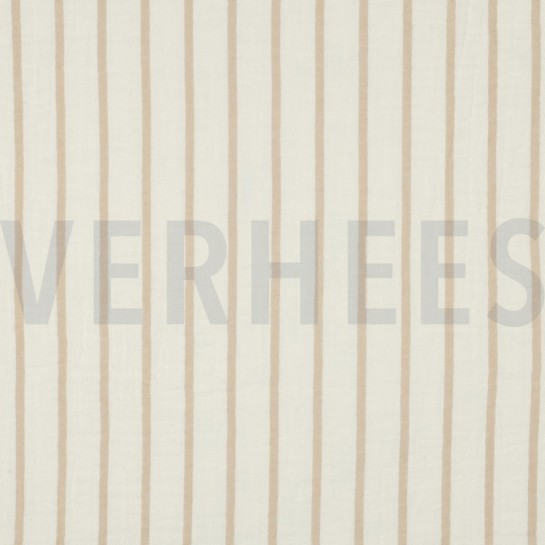 MUSSELIN GARNGEFÄRBT STREIFEN BEIGE #7