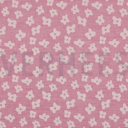 MUSSELIN JACQUARD BLUMEN KIRSCHROT (hover)