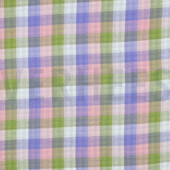 DOUBLE GAUZE DOUBLE SIDED CHECKS LIGHT PINK / LAVENDER #7