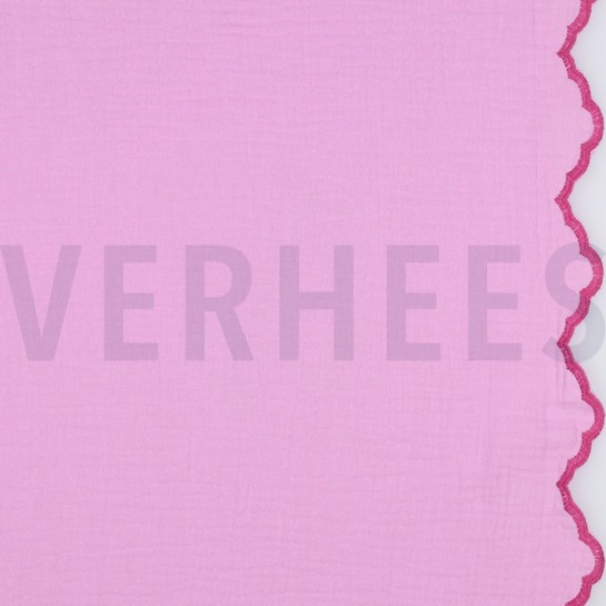 DOUBLE GAUZE TWO-SIDE SCALLOP LIGHT PINK #7