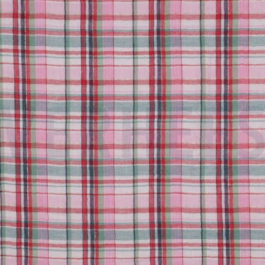DOUBLE GAUZE YARN DYED CHECKS MUTLICOLOUR / LIGHT PINK #7