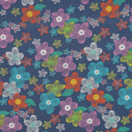 DENIM 4,5 OZ BLUMEN JEANSBLAU (hover)