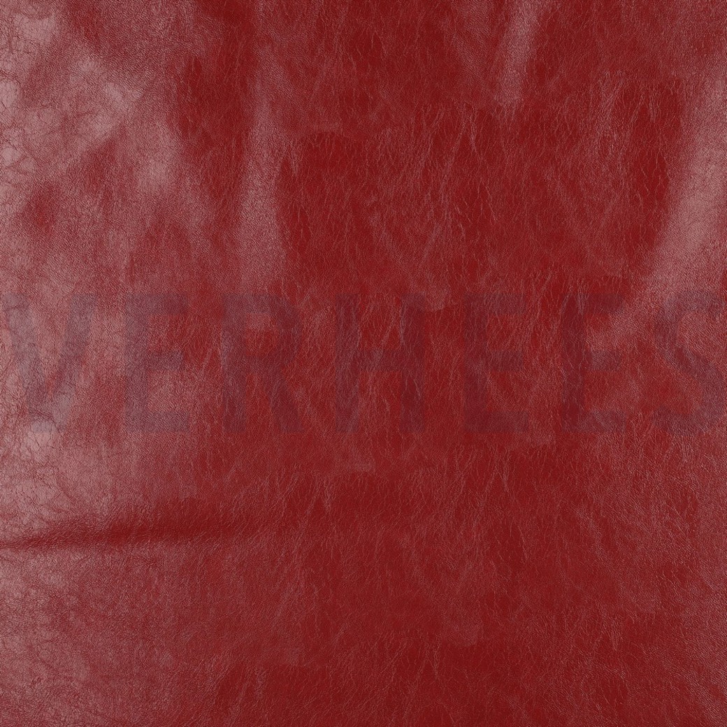 FAUX LEATHER SHINY STRETCH RUBY RED