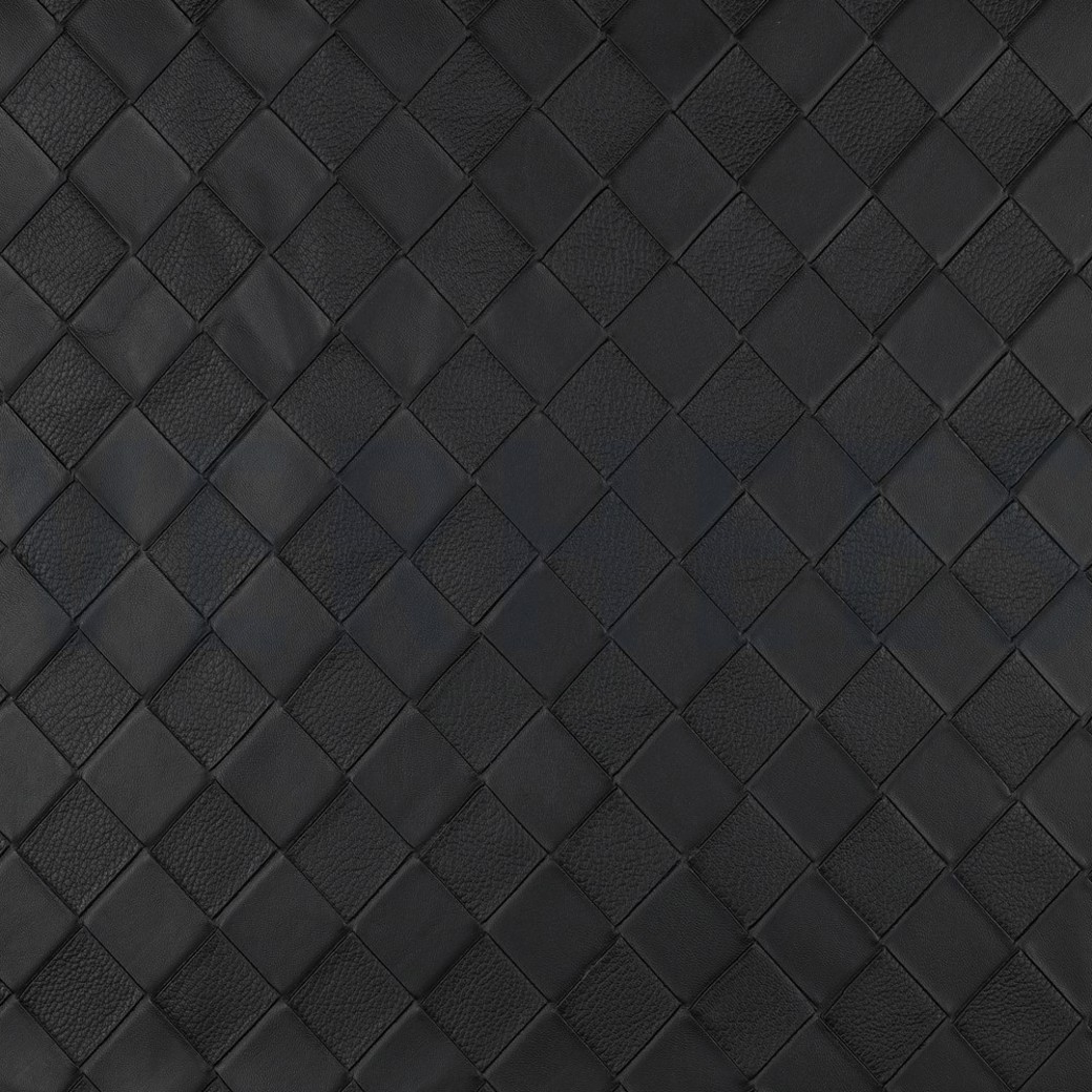 FAUX LEATHER WOVEN BLACK