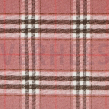 GEBÜRSTETER MANTELSTOFF GARNGEFÄRBT KAROS BLUSH (hover)