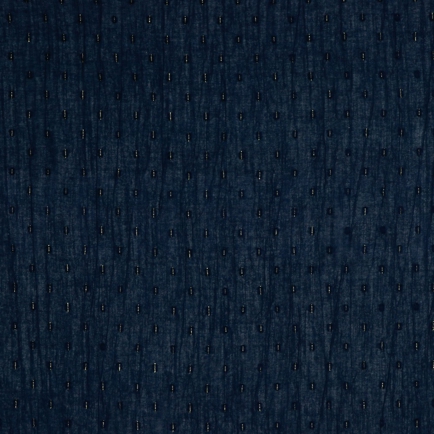 COTTON CRINKLE DOBBY LUREX GOLD NAVY (hover)