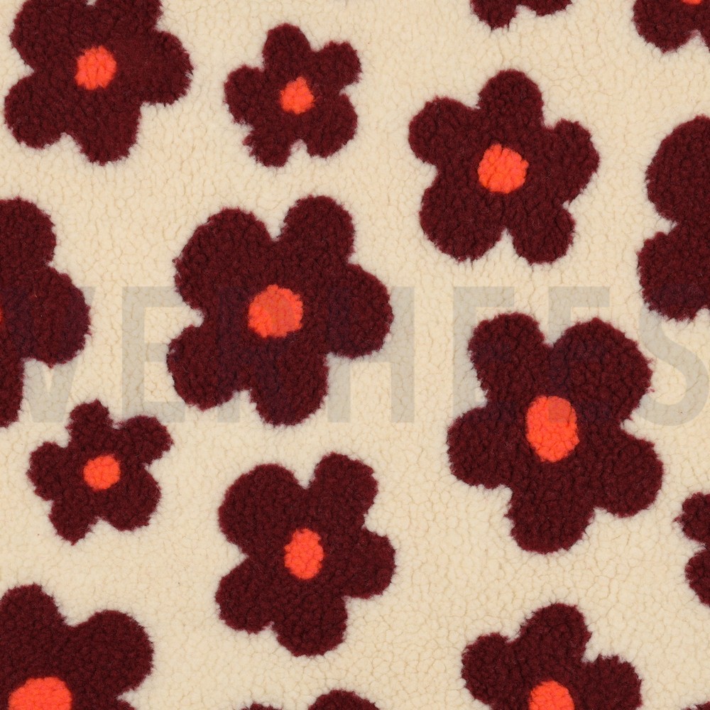 TEDDY FLOWERS BEIGE/WINE RED (hover)