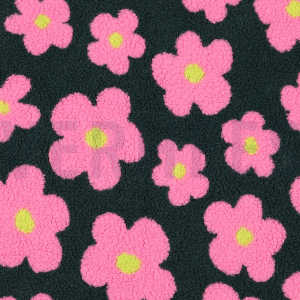 TEDDY FLOWERS ARMY GREEN/PINK