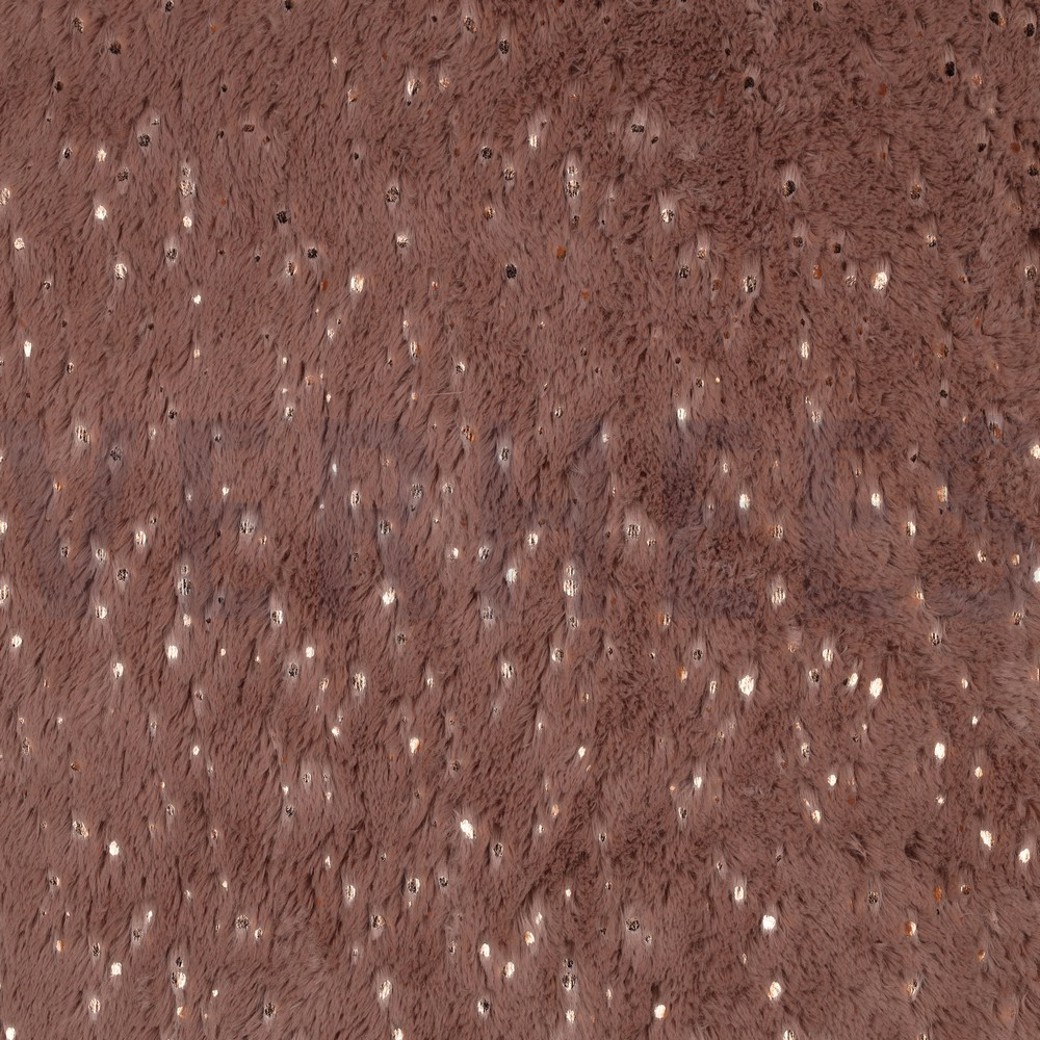 FUR WITH FOIL DARK ROSE