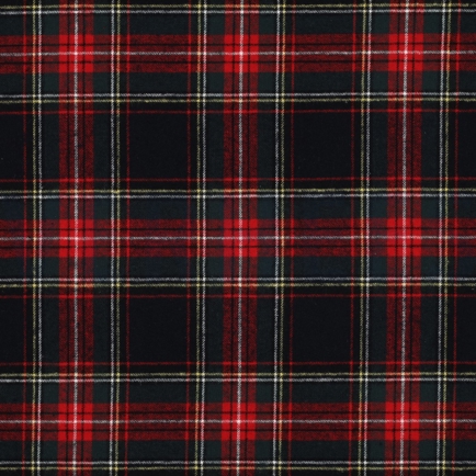 BAUMWOLLE GARNGEFÄRBT ANGERAUT KAROS MARINEBLAU / ROT (hover)