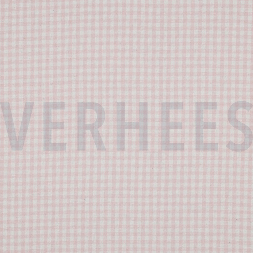 COTTON YARN DYED BRUSHED CHECKS LIGHT ROSE