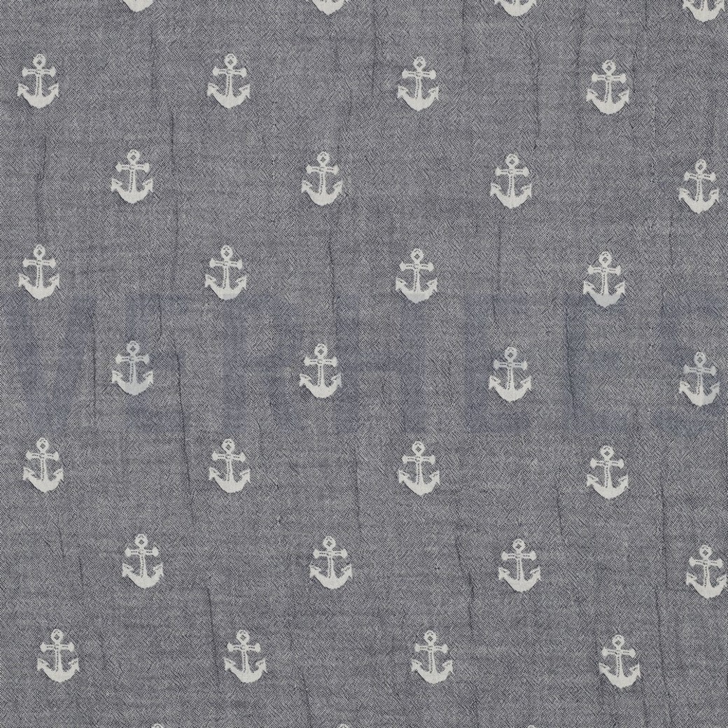 DOUBLE GAUZE JACQUARD ANCHOR 2-SIDED NAVY