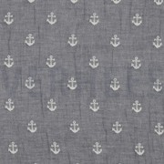 DOUBLE GAUZE JACQUARD ANCHOR 2-SIDED NAVY (thumbnail)