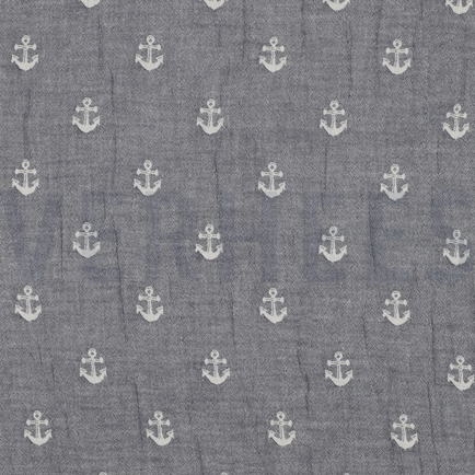 MUSSELIN JACQUARD ANKER ZWEISEITIG MARINEBLAU (hover)