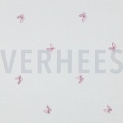 DOUBLE GAUZE EMBROIDERY BUTTERFLY WHITE / PURPLE (thumbnail)