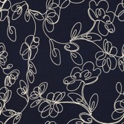 DOUBLE GAUZE EMBROIDERY FLOWERS NAVY (thumbnail)