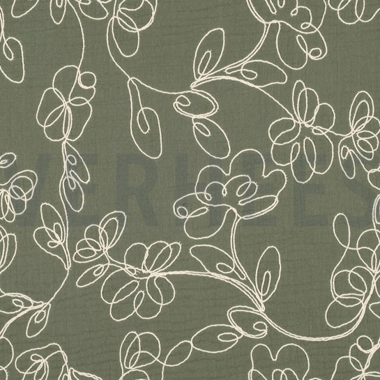 MUSSELIN STICKEREI BLUMEN ESSIGGURKE #7