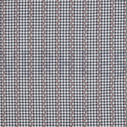 BAUMWOLLE JACQUARD BLUMEN MARINEBLAU (hover)