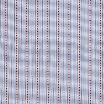 BAUMWOLLE JACQUARD HERZEN HELLBLAU (hover)