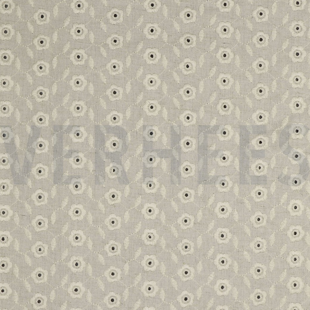 LINEN VISCOSE EMBROIDERY NATURAL