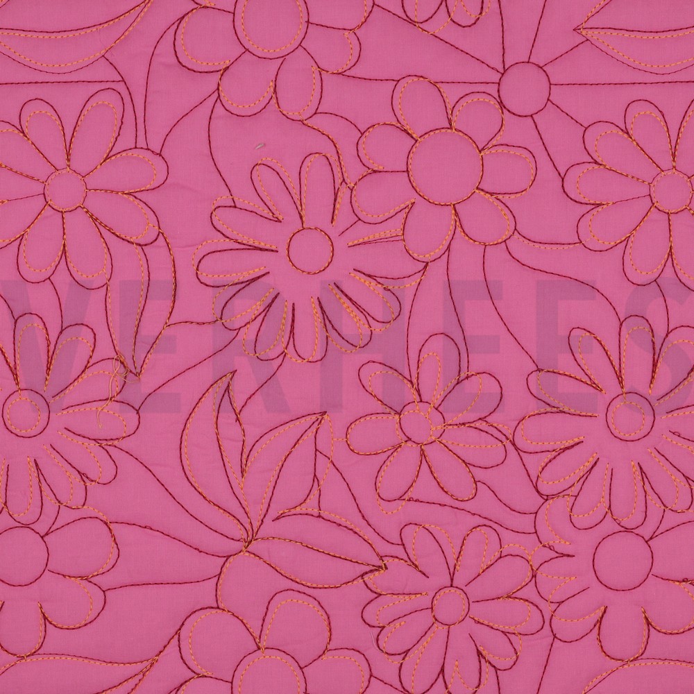 COTTON STEPPED FLOWERS PINK