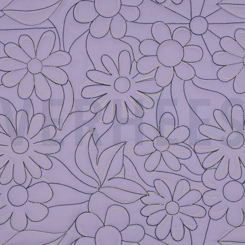 COTTON STEPPED FLOWERS LAVENDER
