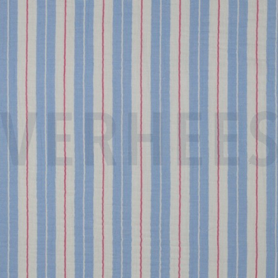 DOUBLE GAUZE YARN DYED STRIPES BLUE #7