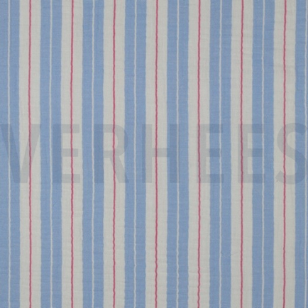 DOUBLE GAUZE YARN DYED STRIPES BLUE (hover)