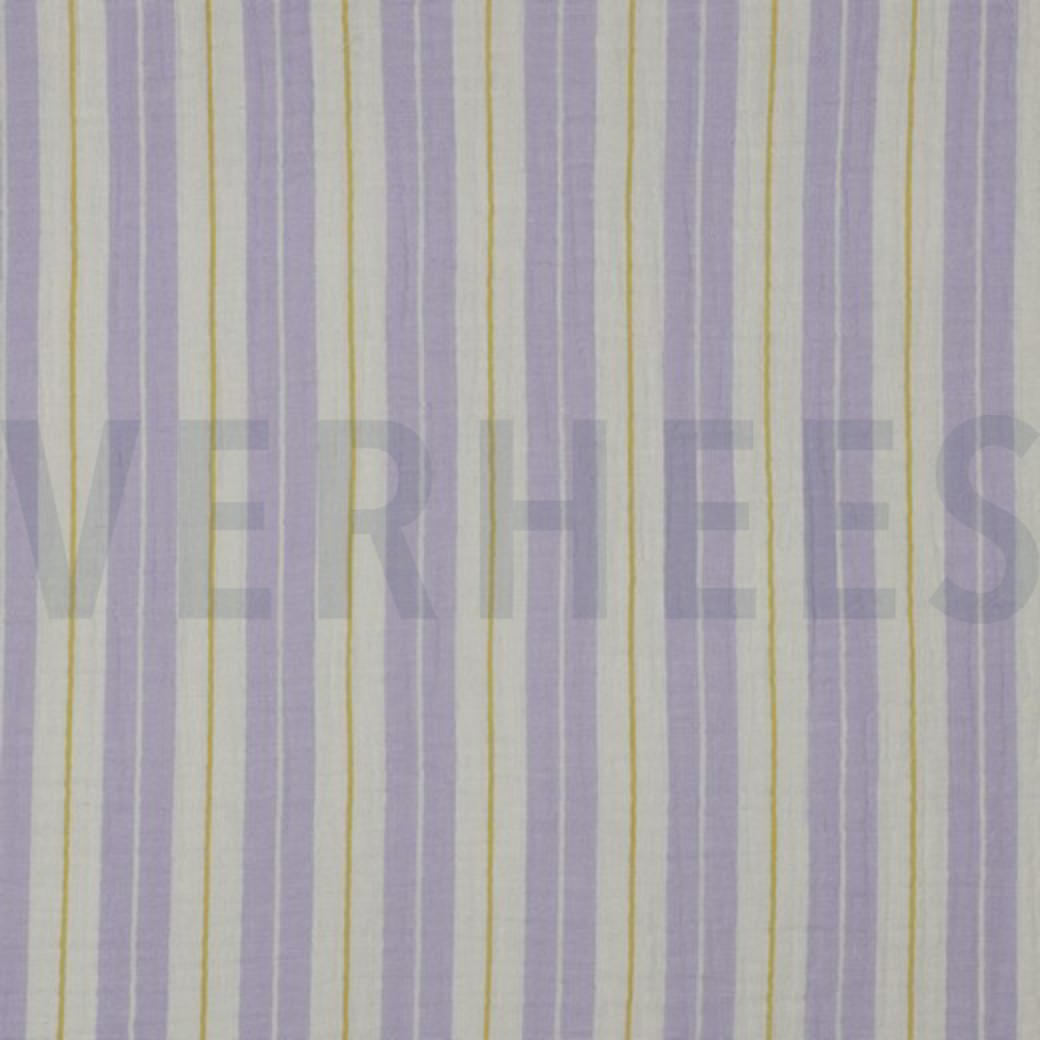DOUBLE GAUZE YARN DYED STRIPES PURPLE