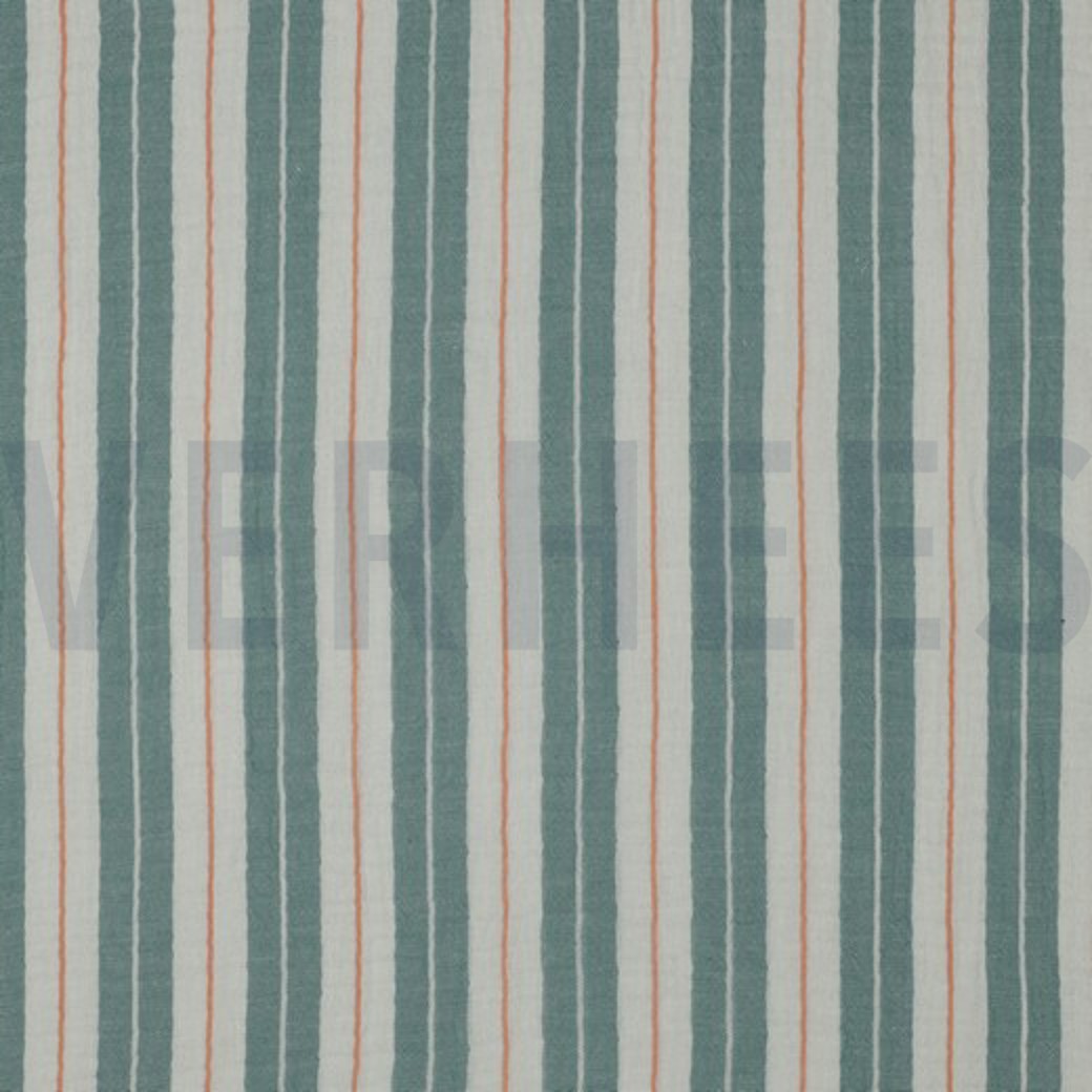 DOUBLE GAUZE YARN DYED STRIPES GREEN