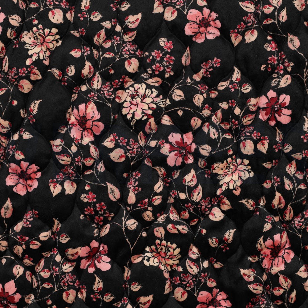 STEPPED VELVET DIGITAL FLOWERS BLACK (hover)