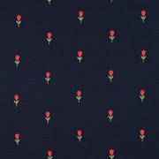 DOUBLE GAUZE EMBROIDERY FLOWERS NAVY (thumbnail)