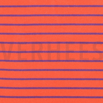 COTTON TOWELLING YARN DYED STRIPES ORANGE/ PURPLE (hover)