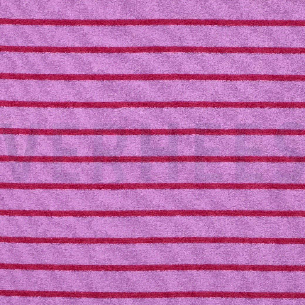 COTTON TOWELLING YARN DYED STRIPES PINK / FUCHSIA