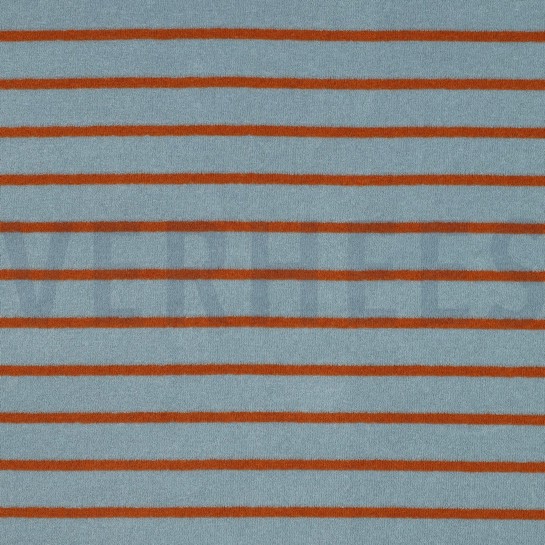 COTTON TOWELLING YARN DYED STRIPES BLUE/ BROWN #7