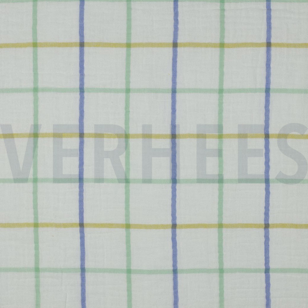 DOUBLE GAUZE YARN DYED CHECKS GREEN