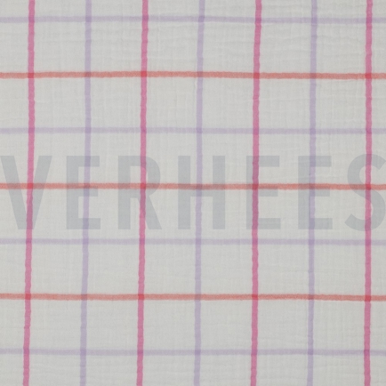 DOUBLE GAUZE YARN DYED CHECKS LAVENDER (hover)