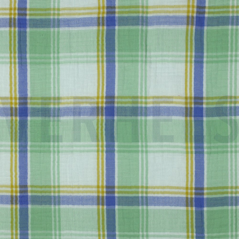 DOUBLE GAUZE YARN DYED CHECKS GREEN