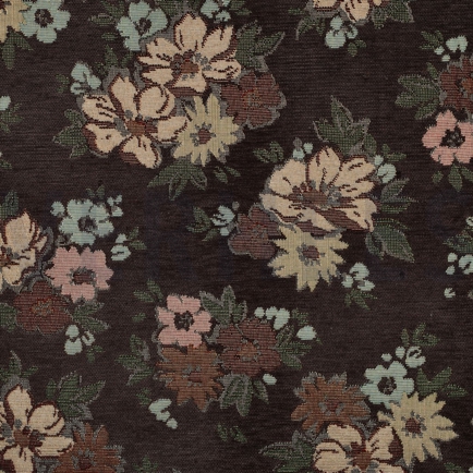GOBELIN CHENILLE FLOWERS BROWN (hover)