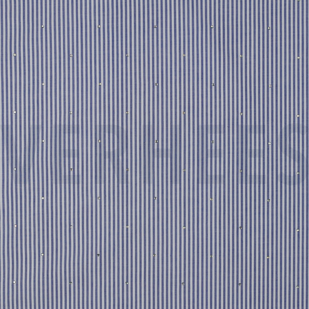 COTTON YARN DYED STRIPES WITH STUDS BLUE